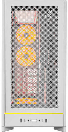 Montech HS01 PRO Gaming Midi Tower Κουτί Υπολογιστή με RGB Φωτισμό Λευκό - Image 3