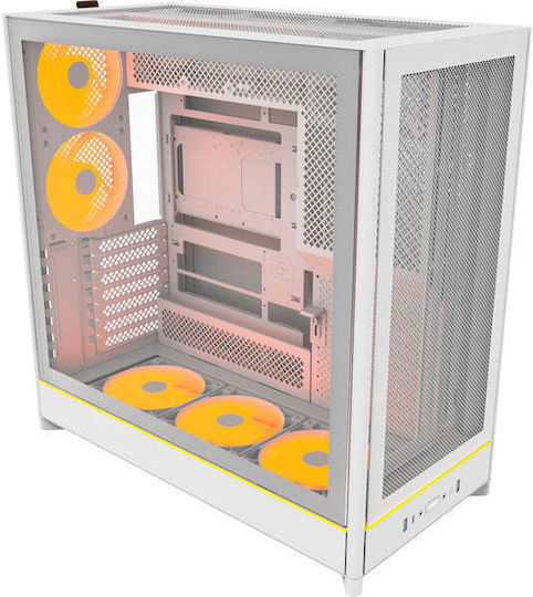 Montech HS01 PRO Gaming Midi Tower Κουτί Υπολογιστή με RGB Φωτισμό Λευκό - Image 2