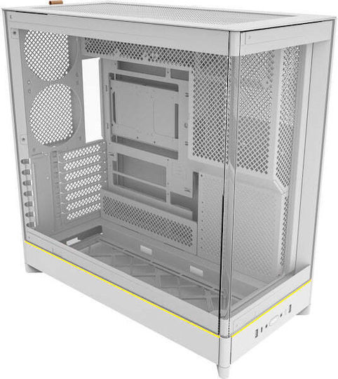 Montech HS02 Gaming Midi Tower Κουτί Υπολογιστή με Πλαϊνό Παράθυρο Λευκό - Image 2