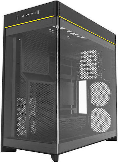 Montech HS02 Gaming Midi Tower Κουτί Υπολογιστή με Πλαϊνό Παράθυρο Μαύρο - Image 4