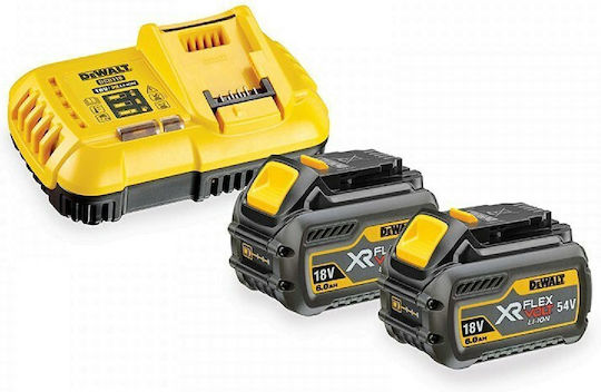 Dewalt Σετ 2 Μπαταριών Εργαλείου Λιθίου 18V Χωρητικότητας 6Ah με Φορτιστή DCB118T2 Flexvolt - Image 3