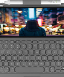 Alternative view of Logitech Bluetooth Slim Folio Flip Cover με Πληκτρολόγιο στα Γερμανικά Γκρι (iPad 2022 10.9'')