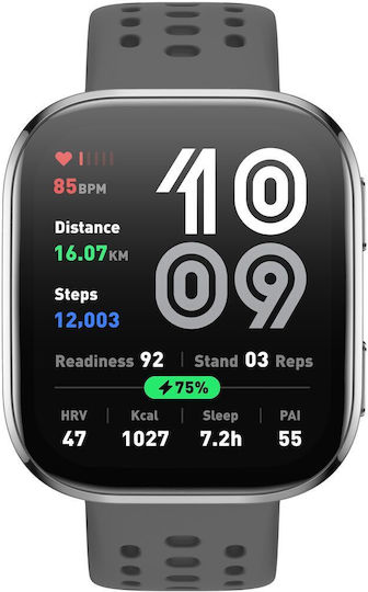 Amazfit Bip 6 46mm Αδιάβροχο Smartwatch με Παλμογράφο (Charcoal) - Image 3