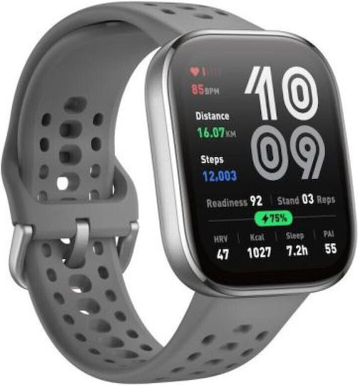 Amazfit Bip 6 46mm Αδιάβροχο Smartwatch με Παλμογράφο (Charcoal)