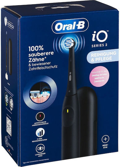 Oral-B Io Series 2 Ηλεκτρική Οδοντόβουρτσα με Αισθητήρα Πίεσης και Θήκη Ταξιδίου Μαύρη - Image 3
