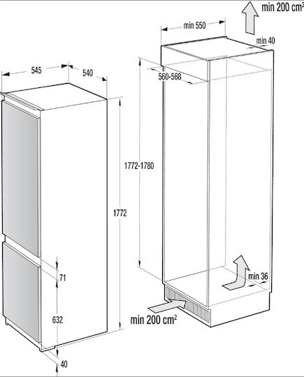 Gorenje Ψυγειοκαταψύκτης 246lt NoFrost Υ177.2xΠ54xΒ54εκ. Λευκός NRKI418EP1 - Image 4