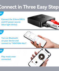 Alternative view of Vention Audio Bluetooth Receiver 3.5mm/2rca Najb0