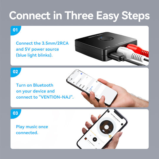 Vention Audio Bluetooth Receiver 3.5mm/2rca Najb0 - Image 2