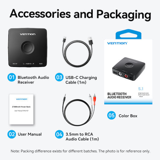 Vention Audio Bluetooth Receiver 3.5mm/2rca Najb0 - Image 5