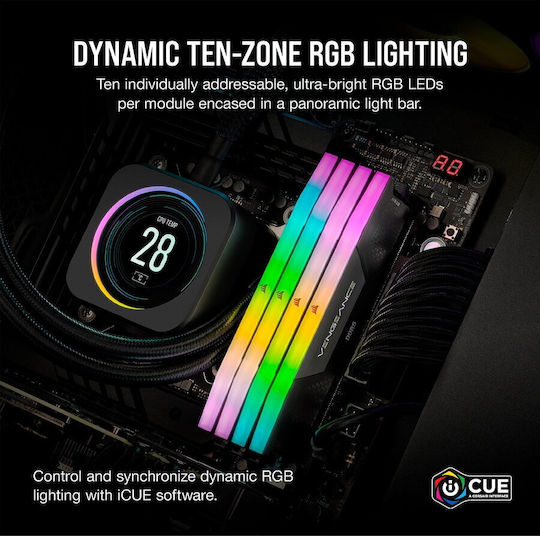 Corsair Vengeance RGB XMP DDR5 128GB RAM με 4x32GB Modules και Ταχύτητα 5600 για Desktop CMH128GX5M4B5600C40 - Image 11