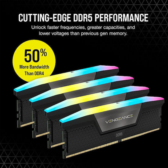 Corsair Vengeance RGB XMP DDR5 128GB RAM με 4x32GB Modules και Ταχύτητα 5600 για Desktop CMH128GX5M4B5600C40 - Image 10