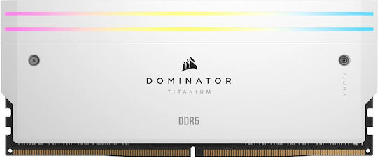 Corsair Dominator Titanium RGB XMP White DDR5 64GB RAM με 4x16GB Modules και Ταχύτητα 6000 για Desktop CMP64GX5M4B6000C36W - Image 4