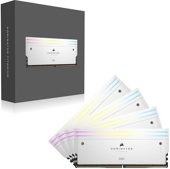 Corsair Dominator Titanium RGB XMP White DDR5 64GB RAM με 4x16GB Modules και Ταχύτητα 6000 για Desktop CMP64GX5M4B6000C36W - Image 12