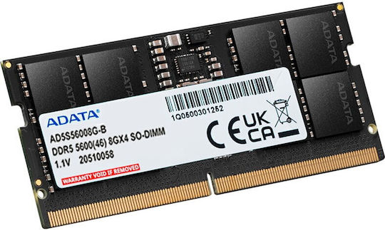 Adata DDR5 με Module 1x8GB και Ταχύτητα 5600 για Laptop AD5S56008G-S - Image 3