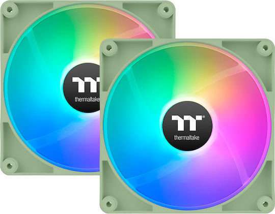 Thermaltake CT140 Reverse Case Fan με ARGB Φωτισμό και Σύνδεση 4-Pin PWM 2τμχ Matcha Green - Image 2
