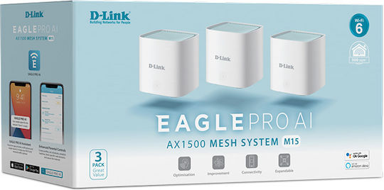 D-Link EAGLE PRO AI M15 WiFi Mesh Network Access Point Wi‑Fi 6 Dual Band (2.4 & 5GHz) σε Τριπλό Kit - Image 6