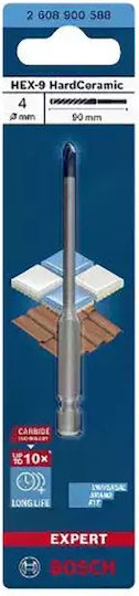 Bosch Expert HEX-9 HardCeramic Τρυπάνι με Εξάγωνο Στέλεχος για Δομικά Υλικά, Γυαλί και Πλακίδια 4mm 2608900588 - Image 3
