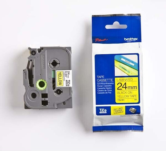 Brother P-touch Ταινία Ετικετογράφου 3m x 24mm σε Μαύρο Χρώμα - Image 3