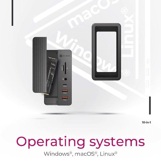 Icy Box USB-C Docking Station με HDMI 4K PD Ethernet Μαύρο (IB-DK4072M-CU31) - Image 2