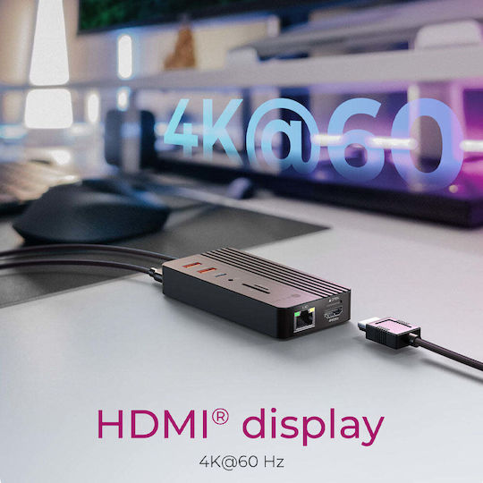 Icy Box USB-C Docking Station με HDMI 4K PD Ethernet Μαύρο (IB-DK4072M-CU31) - Image 5