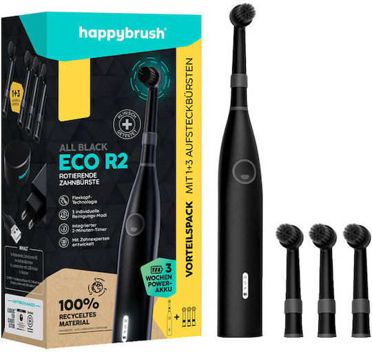Happy Brush Ηλεκτρική Οδοντόβουρτσα Μαύρη