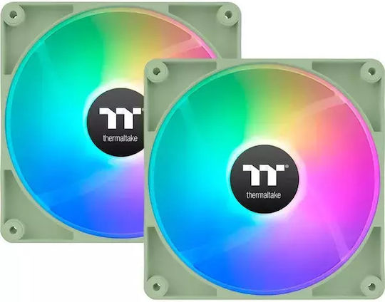 Thermaltake CT140 Case Fan με ARGB Φωτισμό και Σύνδεση 4-Pin PWM 2τμχ Matcha Green - Image 2