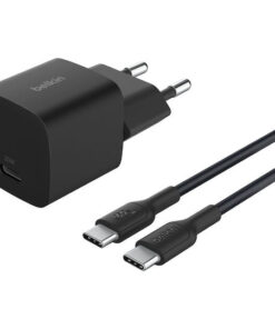 Belkin Φορτιστής με Θύρα USB-C και Καλώδιο USB-C - USB-C 25W Power Delivery Μαύρος (Boost Charge)
