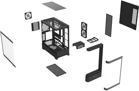 Thermaltake View 290 TG Gaming Micro Tower Κουτί Υπολογιστή με Πλαϊνό Παράθυρο και RGB Φωτισμό Μαύρο - Image 9