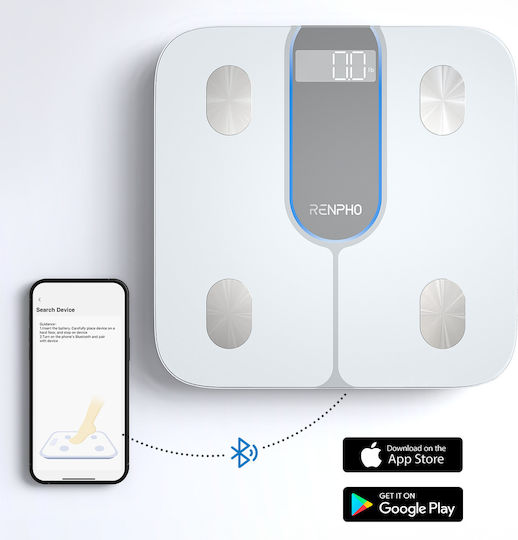 Renpho Elis 1c Smart Ζυγαριά 200kg με Λιπομετρητή & Bluetooth Λευκή - Image 4