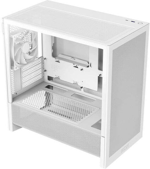 NZXT H3 Flow Mini Tower Κουτί Υπολογιστή με Πλαϊνό Παράθυρο Λευκό - Image 2