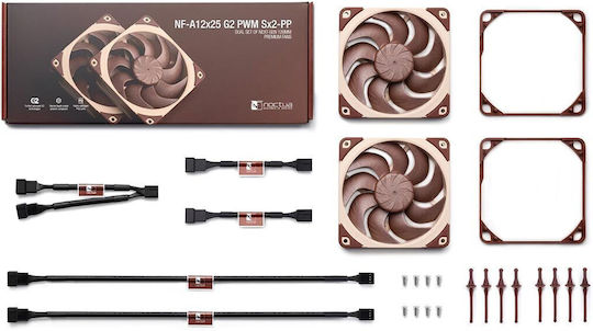 Noctua NF-A12x25 G2 PWM Sx2-PP Case Fan 120mm με Σύνδεση 4-Pin Καφέ - Image 2