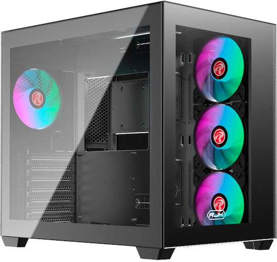 Raijintek Paean C7 TG4 Gaming Midi Tower Κουτί Υπολογιστή με Πλαϊνό Παράθυρο και RGB Φωτισμό Μαύρο - Image 6
