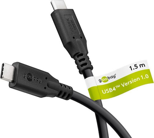 Goobay USB 2.0 Cable USB-C male - USB-C 100W Μαύρο 1.5m (74192) Bulk