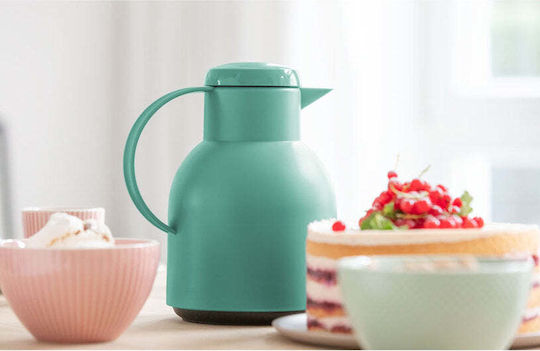 Emsa Samba Wave Vacuum Jug Quick Press Κανάτα Θερμός Πλαστικό 1lt Πράσινο με Λαβή 600021 - Image 5