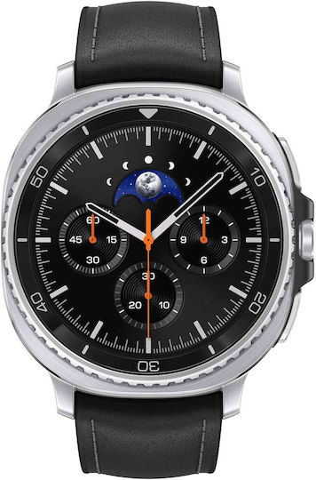 Samsung Galaxy Watch8 Classic LTE Stainless Steel 46mm Αδιάβροχο με eSIM και Παλμογράφο (Μαύρο)