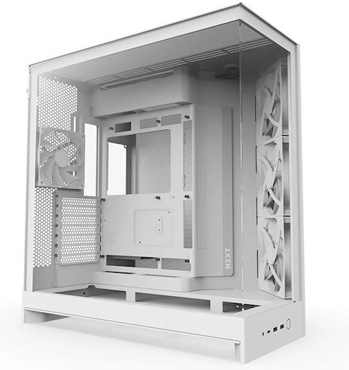 NZXT H9 Flow Gaming Midi Tower Κουτί Υπολογιστή με Πλαϊνό Παράθυρο Λευκό - Image 6