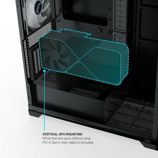 Valkyrie VK02 Lite Midi Tower Κουτί Υπολογιστή με Πλαϊνό Παράθυρο Μαύρο - Image 5
