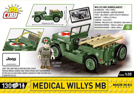 Cobi Τουβλάκια Medical Willys MB για 6+ Ετών 130τμχ - Image 6