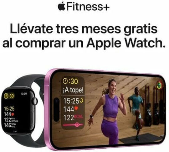 Apple Watch SE 2024 Aluminium 44mm Αδιάβροχο με Παλμογράφο (Silver με Denim Sport Band (M/L)) - Image 8