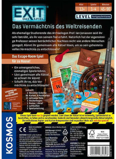 Επιτραπέζιο Παιχνίδι Das Vermächtnis Des Weltreisenden για 1-4 Παίκτες 12+ Ετών 682828 (GER) Kosmos - Image 4