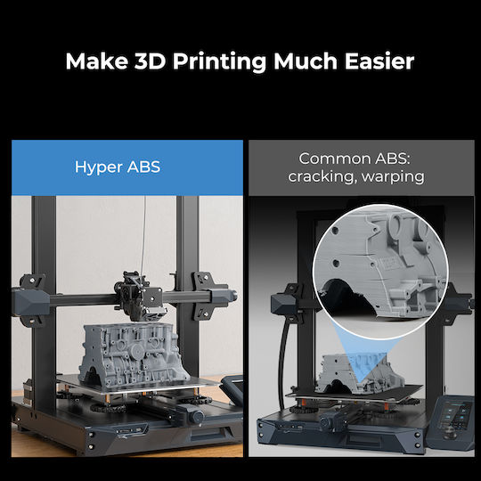 Creality3D Hyper ABS 3D Printer Filament 1.75mm Μαύρο 1kg 3301020042 (Spool) - Image 3