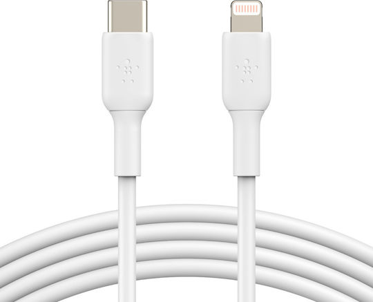 Belkin Boost Charge USB-C to Lightning Cable 18W Λευκό 1m (CAA003bt1MWH)