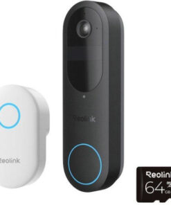 Reolink Ασύρματο Κουδούνι Πόρτας Wi-Fi Συμβατό με Alexa D340B+CHIME+64GB Λευκό