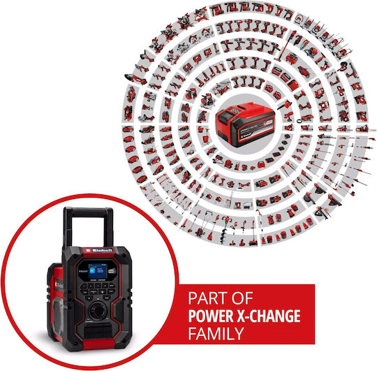 Einhell TE-CR 18 Li DAB+/FM/BT - Solo Επιτραπέζιο Ραδιόφωνο Μπαταρίας DAB+ με Bluetooth και USB Γκρι - Image 4