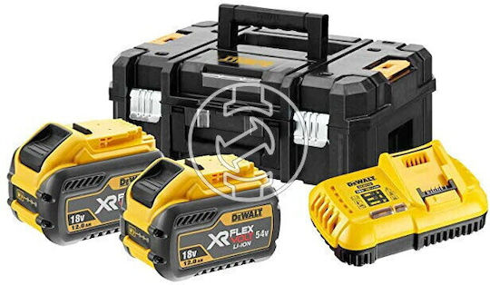 Dewalt Σετ 2 Μπαταριών Εργαλείου Λιθίου 54V Χωρητικότητας 12Ah με Φορτιστή DCB118Y2T - Image 4