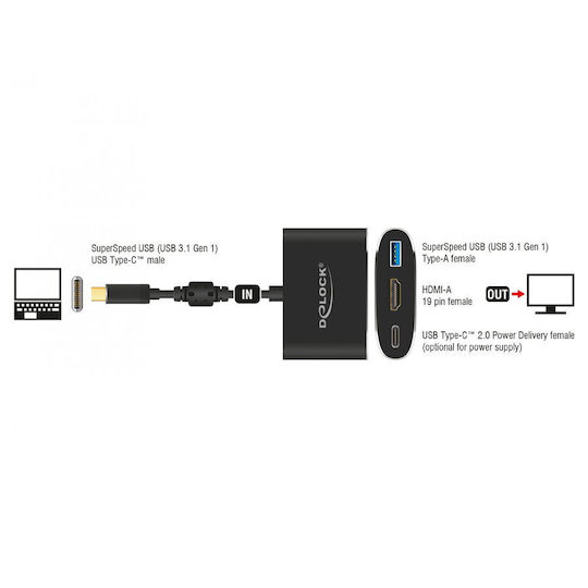 DeLock 62991 USB-C Docking Station με HDMI 4K PD Γκρι - Image 2