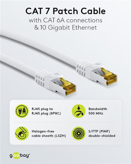 Goobay S/FTP Cat.7 Καλώδιο Δικτύου Ethernet 5m Λευκό 1τμχ 91095 - Image 3