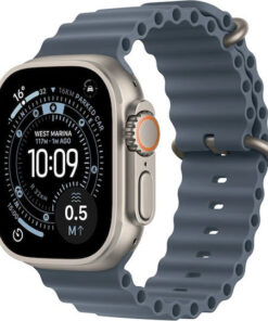 Apple Watch Ultra 3 Titanium 49mm Αδιάβροχο με eSIM και Παλμογράφο (Natural Titanium Case with Anchor Blue Ocean Band)