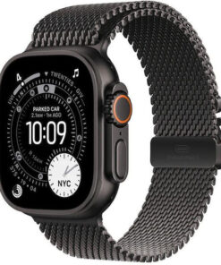 Apple Watch Ultra 3 Titanium 49mm Αδιάβροχο με eSIM και Παλμογράφο (Black Titanium Case with Black Titanium Milanese Loop - Small)