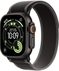 Apple Watch Ultra 3 Titanium 49mm Αδιάβροχο με eSIM και Παλμογράφο (Black Titanium Case with Black/Charcoal Trail Loop - M/L)